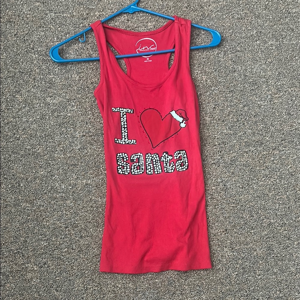 INC International Concepts Red Tank Top